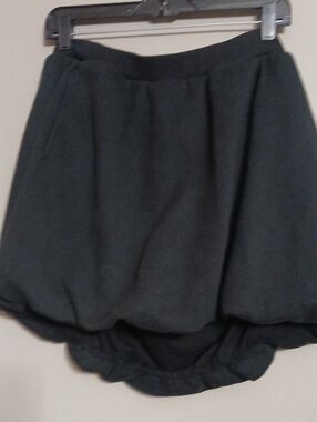 aerie Black Bubble-Hem Mini Skort